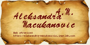 Aleksandra Mačukanović vizit kartica